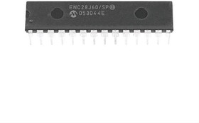 Фото 1/6 ENC28J60-I/SO, Ethernet Controller, 10Mbps SPI, Serial-SPI, 3.3 V, 28-Pin SOIC
