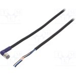 XS3FLM8PVC4A2M, XS3F-LM8PVC4A2M Кабель с гнездом M8 4-pin, угловое, ПВХ, 2м ...