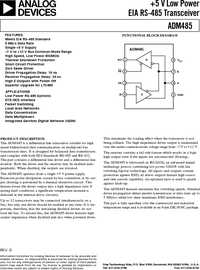 ADM485ARZ-REEL, Приемопередатчик RS-422/RS-485, Half-Duplex, 1/1, 5Mb/s ...