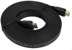 (CC-HDMI4F-10) Кабель HDMI Gembird/Cablexpert CC-HDMI4F-10, 3м, v1.4, 19M/19M, плоский кабель, черный, позол.разъемы, экран, пакет