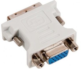 (A-DVI-VGA) Переходник DVI-I-VGA Cablexpert A-DVI-VGA-BK, 29M/15F, белый, пакет