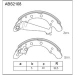 Колодки барабанные VW Polo Sedan 2010  (D=200x40mm) ALLIED NIPPON ABS 2108