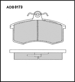 ADB0173HD, Колодки тормозные ВАЗ-2108 передние (4шт.) ALLIED NIPPON