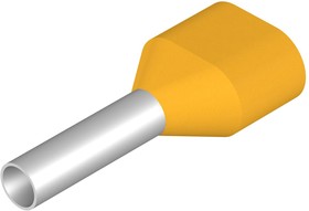 S3TL-J10-25WY, Terminals Ferrule 2-Wire 17AWG Yellow 25mm Long