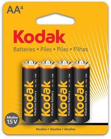 Фото 1/3 Батарейка Kodak Lr6-4Bl Max Super Alkaline [Kaa-4] (80/400/17600) Блистер 4 Шт. KODAK арт. Б0005120