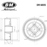 Барабан тормозной задний RENAULT Clio II/Logan/Sandero/Kangoo I BM DR 6035