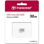 TS32GUSD300S, Флеш карта microSD 32GB Transcend microSDHC Class 10 UHS-1 U1 ...