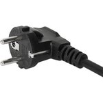6004.0215, 8.20' (2.50m) Power Cord Black CEE 7/7, Right Angle To IEC 320-C13 ...