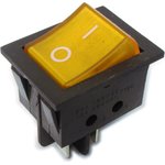 IRS-201-3C3 (желтый), Переключатель с подсветкой ON-OFF (15A 250VAC) DPST 4P