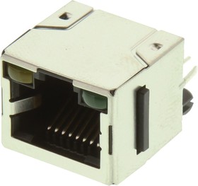 Фото 1/2 RJHSE-3381, Модульный разъем, Cat5, RJ45 Jack, 1 x 1 (Port), 8P8C, Cat5, Монтаж в Сквозное Отверстие