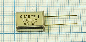 Фото 1/5 Резонатор кварцевый 500кГц в корпусе HC49U; 500 \HC49U\\100\\\1Г 3кОм кварцевый