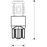 Лампа светодиодная 12V T10 2W W2,1x9,5d Маяк WHITE 1 шт. картон 12T10-W6SMD5630