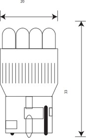Фото 1/2 12T20-W\9LED, Светодиод 12 В 21 Вт без цоколя 1-конт. белый 9 LED Маяк