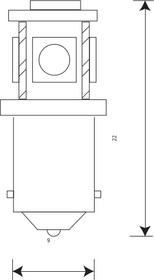 Лампа светодиодная 12 V BA9S-5 SMD белая повторит.подсв фары Маяк 12T8W5SMD