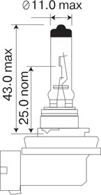 Лампа 12V H8 35W PGJ19-1 серия STANDARD коробка (1 шт.) (528201)