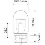 Лампа 24V T5W 5W BA15S серия STANDARD коробка (100 шт.) (624052)