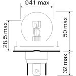 Лампа 12V R2 45/40W P45t Маяк 1 шт. картон 61245