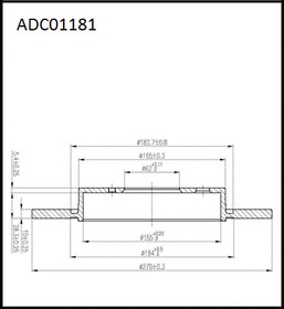Диск тормозной задний TOYOTA Auris 2007-  /D=270mm ALLIED NIPPON ADC 01181