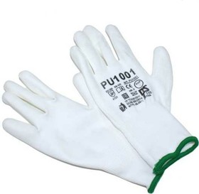 Перчатки с полиуретановым обливом (белые/черные) S (7) (2шт) РМ-92932