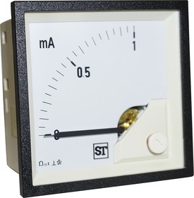 PQ74-I12L2N1CAW0ST, Sigma Analogue Panel Ammeter 1mA DC, 68mm x 68mm Moving Coil
