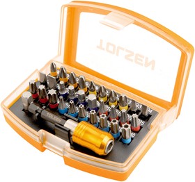 TT20370, TOLSEN Набор вставок (бит) 1/4", PH, PZ, Hex, Torx, Slotted, 32 предмета