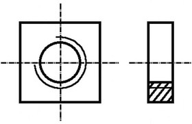 B5/BN3525, Гайка; квадратная; M5; нержавеющая сталь A2; Шаг: 0,8; BN: 3525
