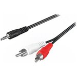 Audio adapter cable, 3 m, black, 51650