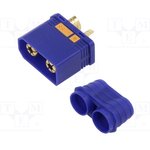 QS8-S-M, Plug; DC supply; QS; male; PIN: 2; for cable; soldering; blue; 110A