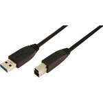 USB 3.0 adapter cable, USB plug type A to USB plug type B, 2 m, black, CU0024