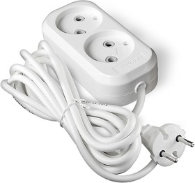 Фото 1/6 Удлинитель У6-011 М ПВС 2*0,75 2 гнезда без заземления 3м UNIVERSAL