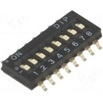 DHN-08F-T-V, Переключатель DIP-SWITCH, Кол-во секций 8, ON-OFF, 0,1A/50ВDC