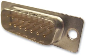 Фото 1/3 DA15P064TXLF, Разъем D Sub, DB15, Standard, Штекер, Серия D, 15 контакт(-ов), DA, Solder Cup