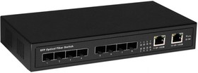 Фото 1/2 Коммутатор Gigabit Ethernet на 8 SFP + 2 RJ45 портов. Порты: 8 x GE SFP (1000Base-FX), 2 x GE (10/100/1000Base-T). В комплекте БП DC12V (2A)