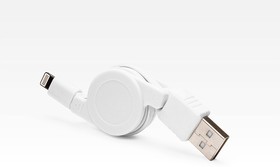 Фото 1/2 USB Дата-кабель Lightning 8 pin для Apple выдвижной (белый)