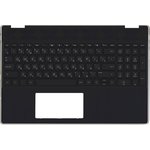 Клавиатура (топ-панель) для ноутбука HP 15-DQ черная без подсветки с черным топкейсом