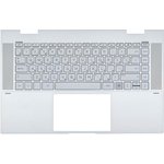 Клавиатура (топ-панель) для ноутбука HP Envy 15-ES серебристая с серебристым ...
