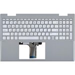 Клавиатура (топ-панель) для ноутбука HP Pavilion 15-ER серая с серебристым ...