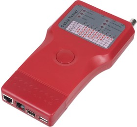Фото 1/3 Тестер для витой пары, коаксиала, телефона, USB, 1394 (батарея в комплекте, светодиод состояния) CT-SLT-5-1