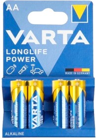 Батарейка Varta LONGLIFE POWER (HIGH ENERGY) LR6 AA BL4 Alkaline 1.5V (4906) (4/80/400) (4 шт.)