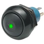 IPR1SAD2L0G, Illuminated Pushbutton Switch ON-OFF 1NO 48 V / 250 V LED Green Dot