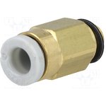 KQ2H04-M5A, KQ2 Series Straight Threaded Adaptor, M5 Male to Push In 4 mm ...