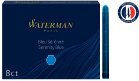 Фото 1/3 Картридж Waterman Standard (CWS0110860) Serenity Blue чернила для ручек перьевых (8шт)