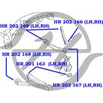 HR202169, Сайлентблок поперечных тяг задней подвески, внутренний