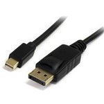 MDP2DPMM1M, Male Mini DisplayPort to Male DisplayPort, PVC Cable, 4K @ 60 Hz, 1m
