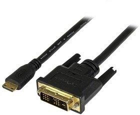 Фото 1/6 HDCDVIMM1M, 1920 x 1200 Male Mini HDMI to Male DVI-D Single Link Cable, 1m