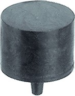 3E-09.5, Cap Round 9.5mm Black Plastic