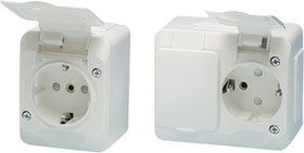 183507000, Wall Outlet 1x DE Type F (CEE 7/3) Socket Wall Mount 16A 250V White