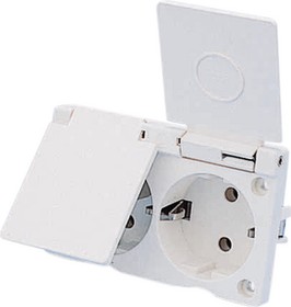 239429001, Wall Outlet 2x DE Type F (CEE 7/3) Socket Flush Mount 10A 250V White