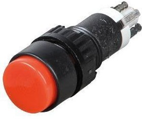 1.15.106.301/0313, Pushbutton Switch Momentary Function 1NO + 1NC Panel Mount Black / Red