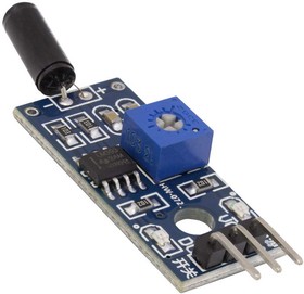 Фото 1/2 SW-520D, Цифровой пороговый датчик наклона и вибрации для Arduino, 12 В, 0.02 А, 32 мм